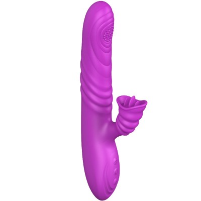 ARMONY - VIBRADOR MULTIFUNO ANGELIA COM LÍNGUA ESTIMULANTE EFEITO CALOR VIOLETA - D-238182 - Dona Pimenta