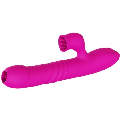 ARMONY - FANNY MULTIFUNÇÃO VIBRADOR DE LÍNGUA DUPLA FÚCSIA EFEITO CALOR - D-238185 - Dona Pimenta