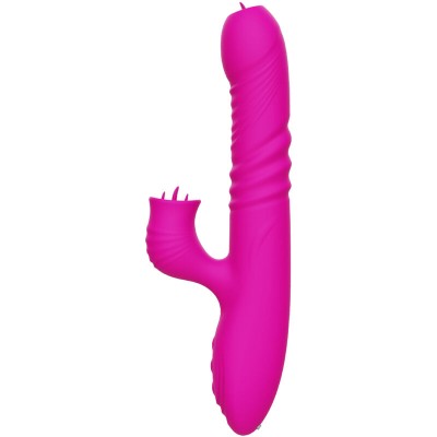 ARMONY - FANNY MULTIFUNÇÃO VIBRADOR DE LÍNGUA DUPLA FÚCSIA EFEITO CALOR - D-238185 - Dona Pimenta