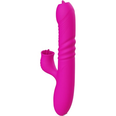 ARMONY - FANNY MULTIFUNÇÃO VIBRADOR DE LÍNGUA DUPLA FÚCSIA EFEITO CALOR - D-238185 - Dona Pimenta
