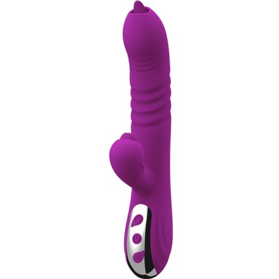 ARMONY - FAIRY MULTIFUNO VIBRADOR DE LÍNGUA DUPLA EFEITO DE CALOR VIOLETA - D-238186 - Dona Pimenta
