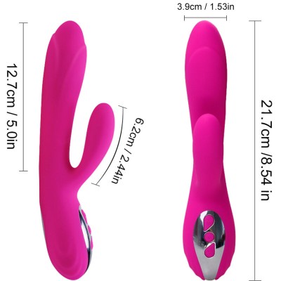 ARMONY - VIBRADOR E ESTIMULADOR FLEXÍVEL COM EFEITO DE CALOR FÚCSIA - D-238193 - Dona Pimenta