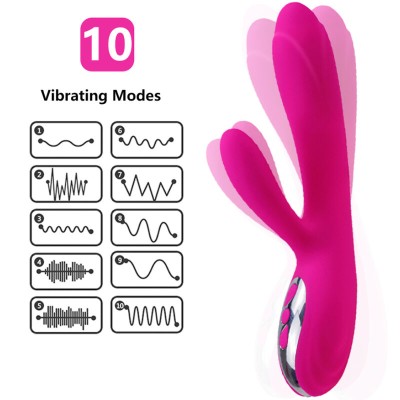 ARMONY - VIBRADOR E ESTIMULADOR FLEXÍVEL COM EFEITO DE CALOR FÚCSIA - D-238193 - Dona Pimenta