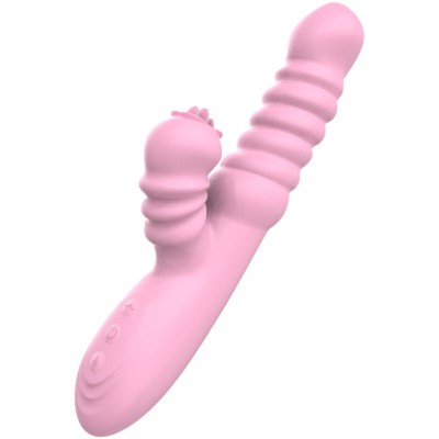 ARMONY - VIBRADOR MULTIFUNÇÃO COM EFEITO DE CALOR ESTIMULANTE DE LÍNGUA ROSA - D-238181 - Dona Pimenta