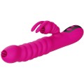 ARMONY - VIBRADOR MULTIFUNCIONAL DE LÍNGUA DUPLA DE COELHO FÚCSIA EFEITO DE CALOR - D-238187 - Dona Pimenta