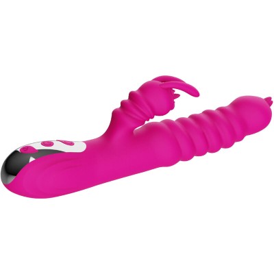 ARMONY - VIBRADOR MULTIFUNCIONAL DE LÍNGUA DUPLA DE COELHO FÚCSIA EFEITO DE CALOR - D-238187 - Dona Pimenta
