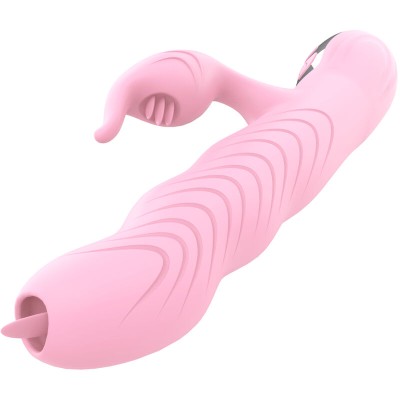 ARMONY - MARCIA VIBRADOR & THRUSTING DUPLA LÍNGUA EFEITO CALOR ROSA - D-238190 - Dona Pimenta