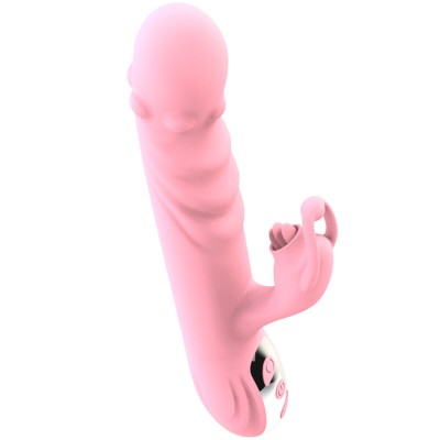 ARMONY - VIBRADOR TOTALMENTE LÍNGUA COM EFEITO DE CALOR ESTIMULANTE ROSA - D-238191 - Dona Pimenta