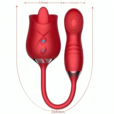ARMONY - VIBRADOR DE FLOR DELIGHT E BUMPING COM LÍNGUA VERMELHA - D-238211 - Dona Pimenta