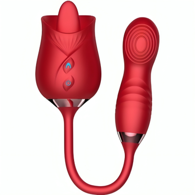 ARMONY - VIBRADOR DE FLOR DELIGHT E BUMPING COM LÍNGUA VERMELHA - D-238211 - Dona Pimenta