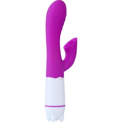 ARMONY - VIBRADOR E ESTIMULADOR HAPPY COM LÍNGUA RECARREGÁVEL VIOLETA - D-238224 - Dona Pimenta