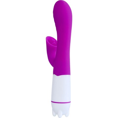 ARMONY - VIBRADOR E ESTIMULADOR HAPPY COM LÍNGUA RECARREGÁVEL VIOLETA - D-238224 - Dona Pimenta