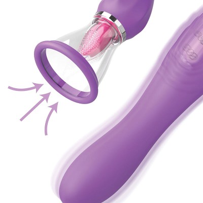 FANTASY FOR HER - MANGUEIRA DE SUCÇÃO MAX PLEASURE COM LÍNGUA ESTIMULANTE ROXA - D-241521 - Dona Pimenta
