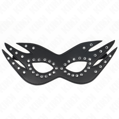 KINK - MÁSCARA DE COURO COM REBITES MODELO 3 26 x 9,5 CM - D-240920 - Dona Pimenta