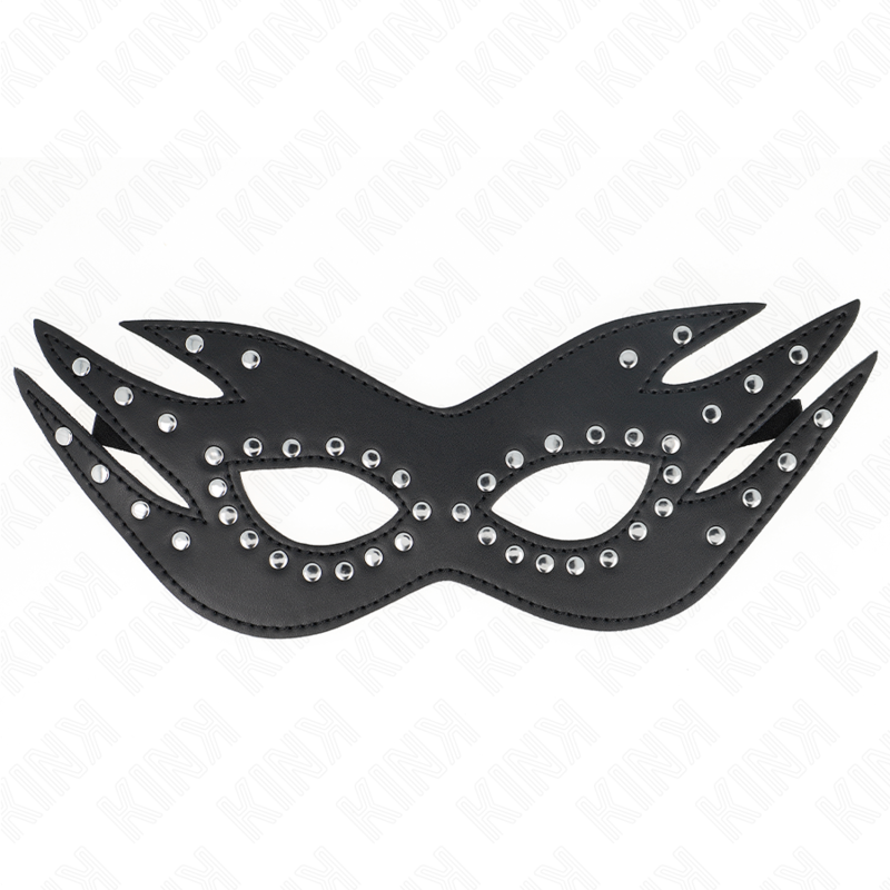 KINK - MÁSCARA DE COURO COM REBITES MODELO 3 26 x 9,5 CM - D-240920 - Dona Pimenta
