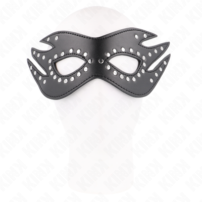 KINK - MÁSCARA DE COURO COM REBITES MODELO 3 26 x 9,5 CM - D-240920 - Dona Pimenta