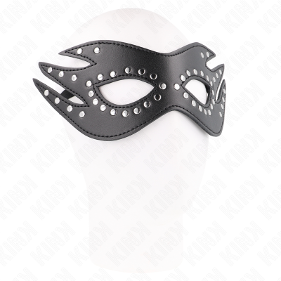 KINK - MÁSCARA DE COURO COM REBITES MODELO 3 26 x 9,5 CM - D-240920 - Dona Pimenta