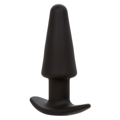 CALEXOTICS - ROCK BOTTOM PLUG ANAL CÚNICO 10 VIBRAÇÕES SILICONE PRETO - D-241434 - Dona Pimenta
