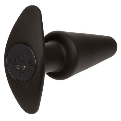 CALEXOTICS - ROCK BOTTOM PLUG ANAL CÚNICO 10 VIBRAÇÕES SILICONE PRETO - D-241434 - Dona Pimenta
