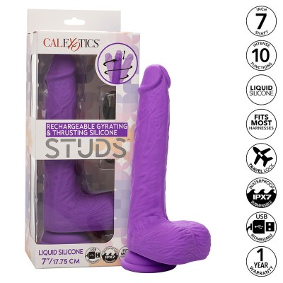 CALEXOTICS - STUDS VIBRADOR ROTATIVO E RECARREGÁVEL 10 VIBRAÇÕES ROXO - D-241439 - Dona Pimenta