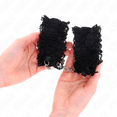 KINK - RETENÃÃES DE PULSO ELÁSTICAS DE RENDA NEGRO - D-241095 - Dona Pimenta