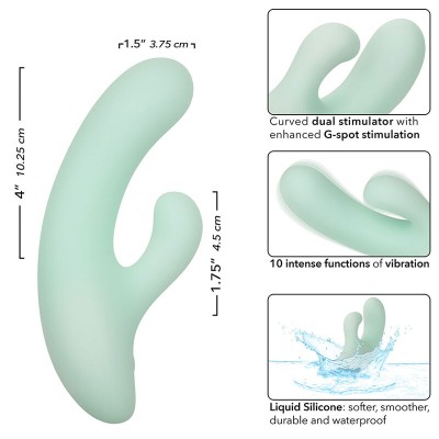 CALEXOTICS - PACIFICA FIJI VIBRADOR E ESTIMULADOR PONTO G 10 VIBRAÇÕES AQUA - D-241419 - Dona Pimenta