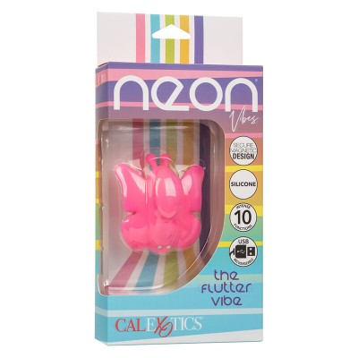 CALEXOTICS - NEON VIBES FLUTTER VIBE  ESTIMULADOR DE VIBRAÇÃO 10 VIBRAÇÕES ROSA - D-241460 - Dona Pimenta