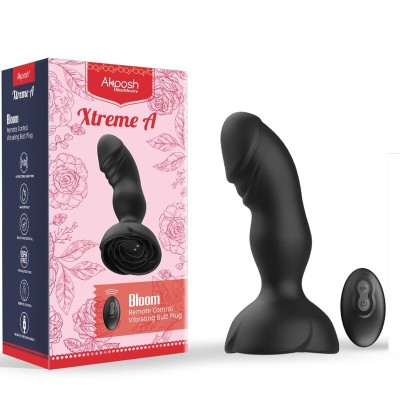 ARMONY - EXTREME A BLOOM VIBRADOR ROSE E CONTROLE REMOTO DE PLUG ANAL PRETO - D-241172 - Dona Pimenta