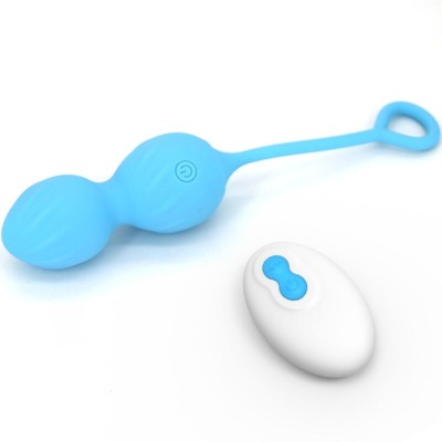 ARMONY - BLOSSOMS VAGINAL DUMBBELL VIBRAÇÃO CONTROLE REMOTO 10 VIBRAÇÕES AZUL - D-241131 - Dona Pimenta