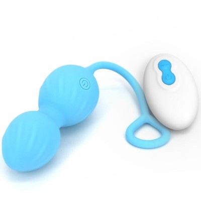 ARMONY - BLOSSOMS VAGINAL DUMBBELL VIBRAÇÃO CONTROLE REMOTO 10 VIBRAÇÕES AZUL - D-241131 - Dona Pimenta