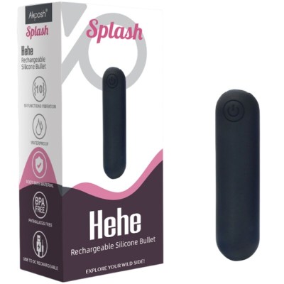 ARMONY -SPLASH HEHE VIBRADOR BALA SILICONE 10 VIBRAÇÕES 65 X 15 CM PRETO - D-241133 - Dona Pimenta