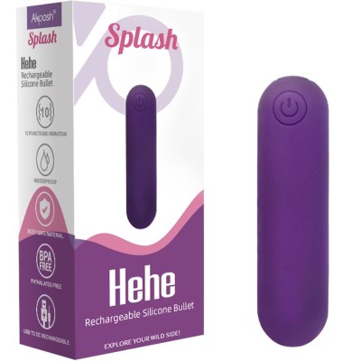 ARMONY - SPLASH HEHE VIBRADOR BALA SILICONE 10 VIBRAÇÕES 65 X 15 CM ROXO - D-241136 - Dona Pimenta