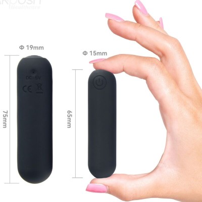 ARMONY - SPLASH HAHA VIBRADOR BALA SILICONE 10 VIBRAÇÕES 75 X 19 CM PRETO - D-241138 - Dona Pimenta