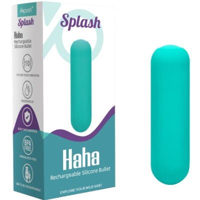ARMONY - SPLASH HAHA VIBRADOR BALA SILICONE 10 VIBRAÇÕES 75 X 19 CM VERDE - D-241139 - Dona Pimenta