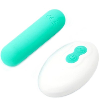 ARMONY - SPLASH JOLINE VIBRADOR BULLET SILICONE CONTROLE REMOTO 10 VIBRAÇÕES 65 X 15 CM VERDE - D-241141 - Dona Pimenta