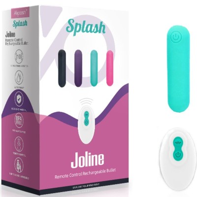 ARMONY - SPLASH JOLINE VIBRADOR BULLET SILICONE CONTROLE REMOTO 10 VIBRAÇÕES 65 X 15 CM VERDE - D-241141 - Dona Pimenta