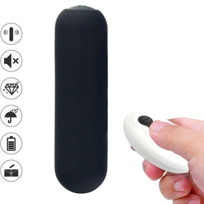 ARMONY - SPLASH JOIE VIBRADOR BULLET SILICONE CONTROLE REMOTO 10 VIBRAÇÕES 75 X 19 CM PRETO - D-241145 - Dona Pimenta
