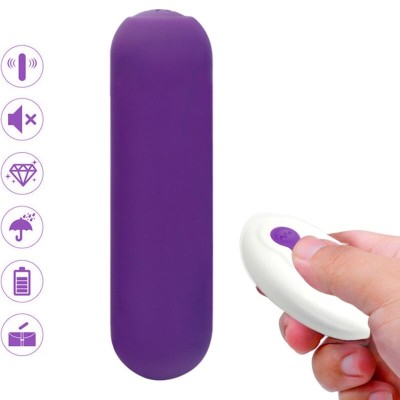 ARMONY - SPLASH JOIE VIBRADOR BULLET SILICONE CONTROLE REMOTO 10 VIBRAÇÕES 75 X 19 CM ROXO - D-241148 - Dona Pimenta