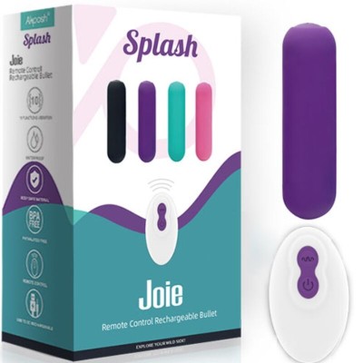 ARMONY - SPLASH JOIE VIBRADOR BULLET SILICONE CONTROLE REMOTO 10 VIBRAÇÕES 75 X 19 CM ROXO - D-241148 - Dona Pimenta