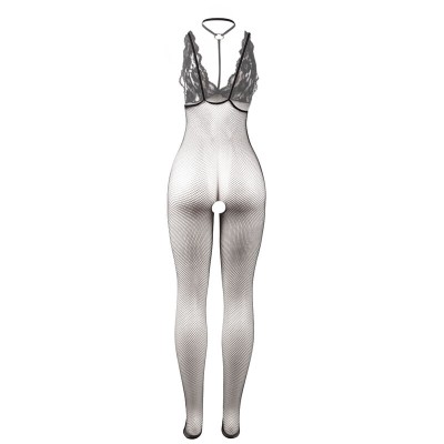 SUBBLIME - H3249 BODYSTOCKING SEM COSTAS DE REDE TRANSPARENTE PRETO TAMANHO ÚNICO - D-241348 - Dona Pimenta