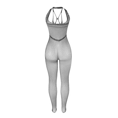 SUBBLIME - 951788 BODYSTOCKING LONGO DE REDE COM TIRAS NO PEITO E NAS COSTAS PRETO TAMANHO ÚNICO - D-241327 - Dona Pimenta