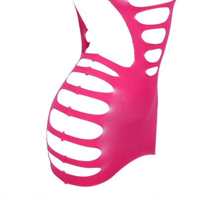 SUBBLIME - 952273 BODYSTOCKING MANGA LONGA COM REDE ELSTICA ROSA TAMANHO ÚNICO - D-241376 - Dona Pimenta