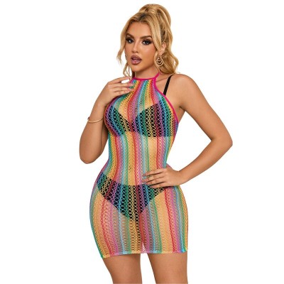 SUBBLIME - 952341 BODYSTOCKING RAINBOW FISHNET TAMANHO ÚNICO - D-241383 - Dona Pimenta