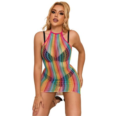 SUBBLIME - 952341 BODYSTOCKING RAINBOW FISHNET TAMANHO ÚNICO - D-241383 - Dona Pimenta