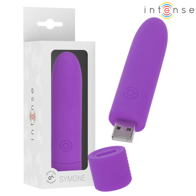 INTENSE - SYMONE  USB RECARREGÁVEL VIBRATÓRIA BULLET 8 VIBRAÇÕES ROXO 10 X 2,2 CM - D-241916 - Dona Pimenta