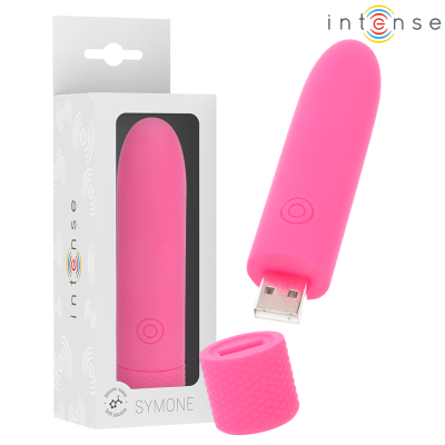 INTENSE - SYMONE  USB RECARREGÁVEL VIBRATÓRIA BULLET 8 VIBRAÇÕES ROSA 10 X 2,2 CM - D-241917 - Dona Pimenta
