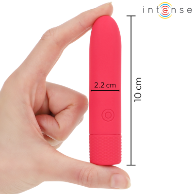 INTENSE - SYMONE USB RECARREGÁVEL VIBRATÓRIA BULLET 8 VIBRAÇÕES VERMELHO 10 X 2,2 CM - D-241918 - Dona Pimenta