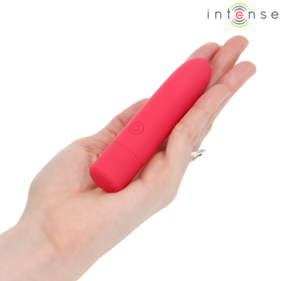 INTENSE - SYMONE USB RECARREGÁVEL VIBRATÓRIA BULLET 8 VIBRAÇÕES VERMELHO 10 X 2,2 CM - D-241918 - Dona Pimenta