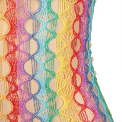 SUBBLIME - 952365 RAINBOW BARE SHOULDER FISHNET BODYSTOCKING TAMANHO ÚNICO - D-241385 - Dona Pimenta