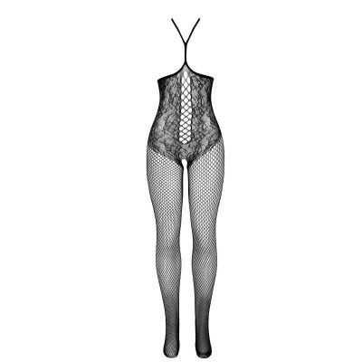 SUBBLIME - 951849 BODYSTOCKING DE REDE ARRASTO COM DECOTE HALTER PRETO TAMANHO ÚNICO - D-241333 - Dona Pimenta